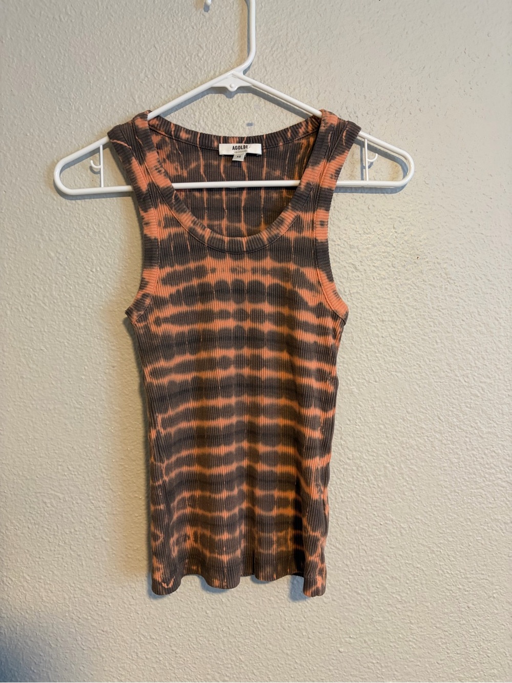 Agolde Ribbed Tie-Dye Tank Top - Orange & Black never worn